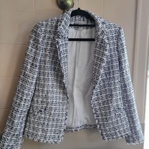 H&M Monochrome Tweed Blazer